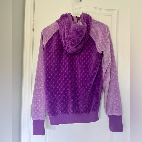 Purple Minky(Bubble) Zip Up Sweater - Picture 4 of 7